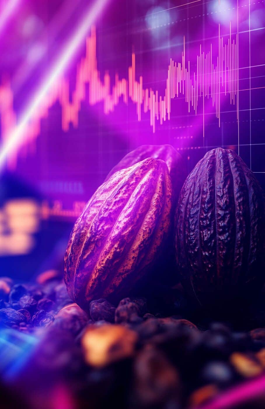 Cocoa beans representing cocoa commodity and CFD trading with INGOT.