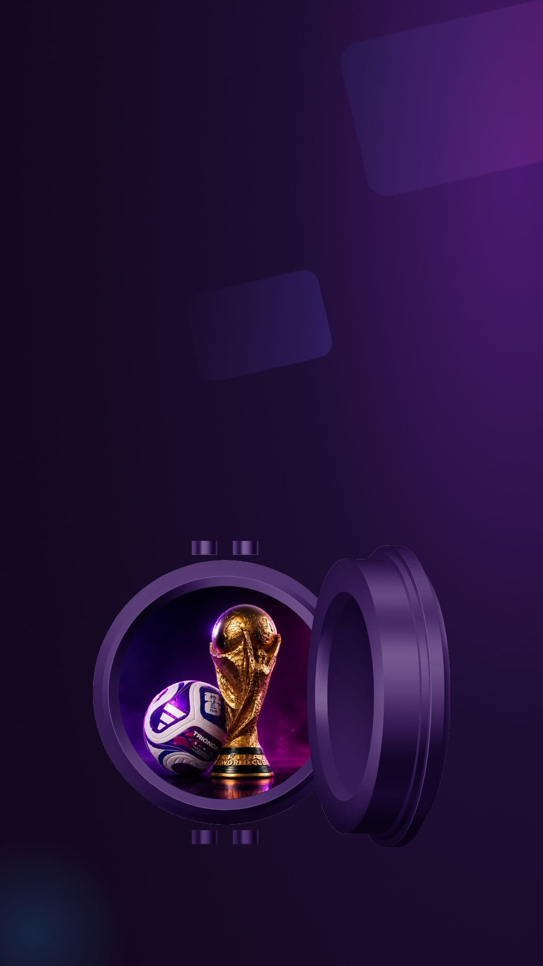 An open safe reveals a golden trophy resembling the World Cup and stack of gold bars inside.